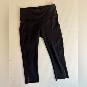 Lululemon Fast and Free crop tights leggings black size 6